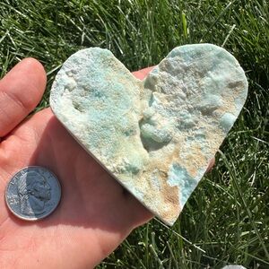 Heart-Shaped Hemimorphite Stone Decor